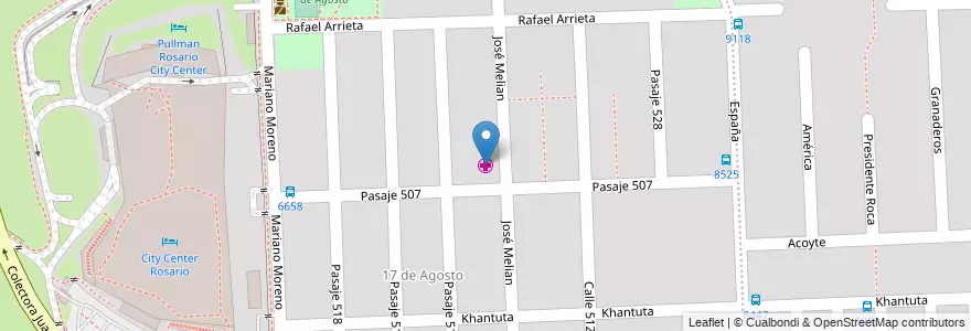 Mapa de ubicacion de Centro de Salud Pocho Lepratti en アルゼンチン, サンタフェ州, Departamento Rosario, Municipio De Rosario, ロサリオ.