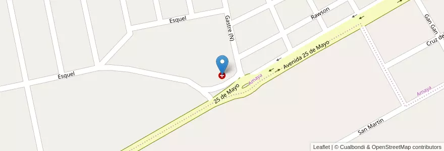 Mapa de ubicacion de Centro de Salud Ramón Carrillo en Arjantin, Chubut, Trelew, Departamento Rawson.