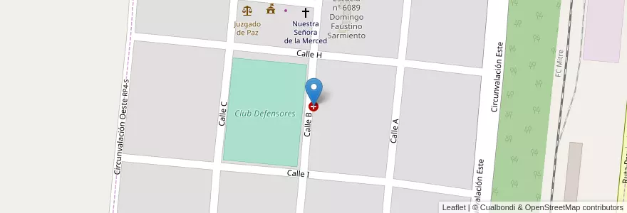 Mapa de ubicacion de Centro de Salud (Samco) en Argentinien, Santa Fe, Departamento General López, Municipio De Christophersen, Christophersen.