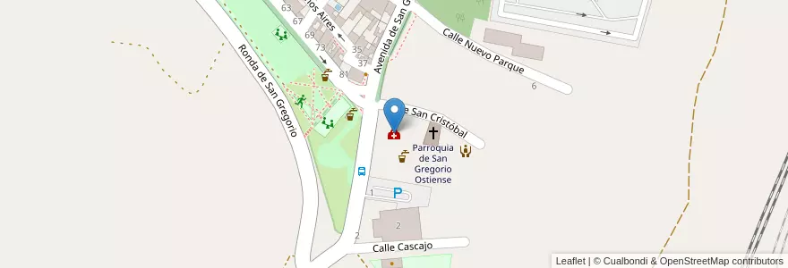 Mapa de ubicacion de Centro de Salud San Gregorio en Spain, Aragon, Zaragoza, Zaragoza, Zaragoza.