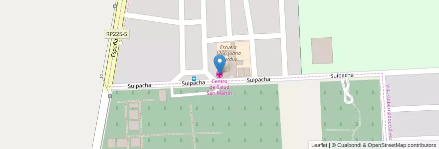 Mapa de ubicacion de Centro de Salud San Martín en Argentinië, Santa Fe, Departamento Rosario, Municipio De Villa Gobernador Gálvez.