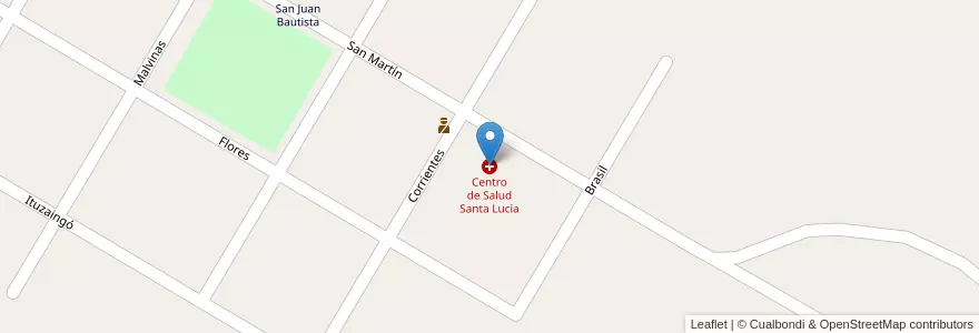 Mapa de ubicacion de Centro de Salud Santa Lucía en アルゼンチン, コリエンテス州, Departamento Santo Tomé, Municipio De Garruchos.