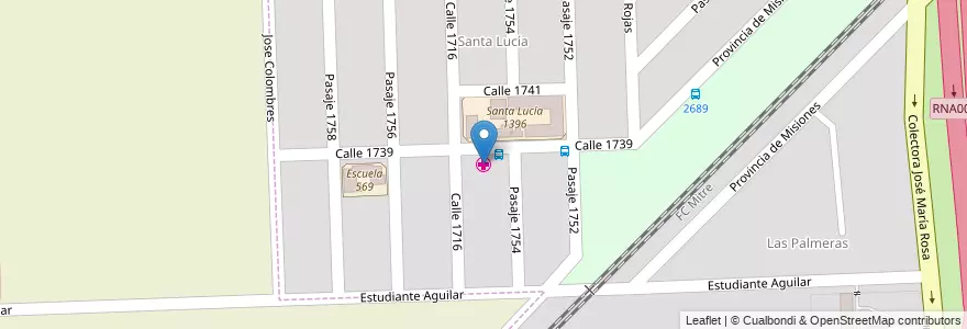 Mapa de ubicacion de Centro de Salud Santa Lucía en Argentinien, Santa Fe, Departamento Rosario, Municipio De Rosario.
