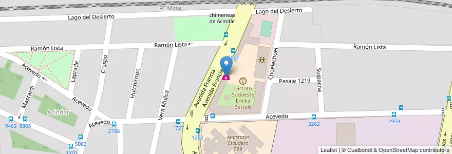 Mapa de ubicacion de Centro de Salud Santa Teresita en Аргентина, Санта-Фе, Departamento Rosario, Municipio De Rosario, Росарио.