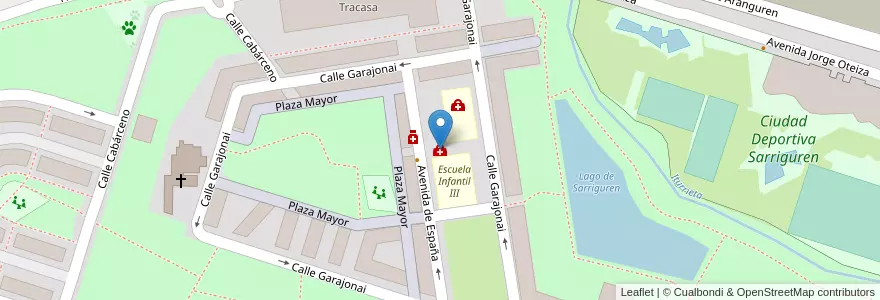 Mapa de ubicacion de Centro de Salud Sarriguren en Spain, Navarre, Navarre, Egüés.