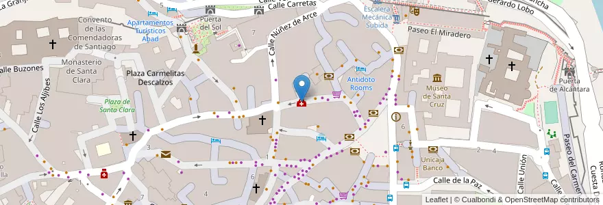 Mapa de ubicacion de Centro de Salud SESCAM - Casco Histórico en إسبانيا, قشتالة-لا مانتشا, طليطلة, طليطلة, طليطلة.