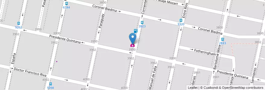 Mapa de ubicacion de Centro de Salud Vecinal Domingo Matheu en Аргентина, Санта-Фе, Departamento Rosario, Municipio De Rosario, Росарио.