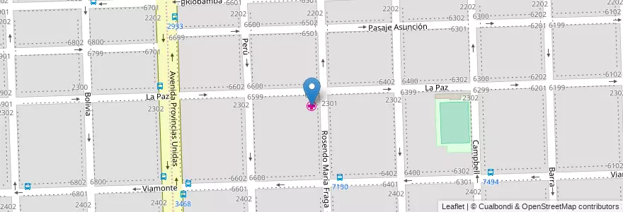 Mapa de ubicacion de Centro de Salud Vecinal Juan Pablo II en Аргентина, Санта-Фе, Departamento Rosario, Municipio De Rosario, Росарио.