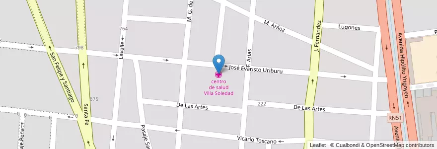 Mapa de ubicacion de centro de salud Villa Soledad en 아르헨티나, Salta, Capital, Municipio De Salta, Salta.