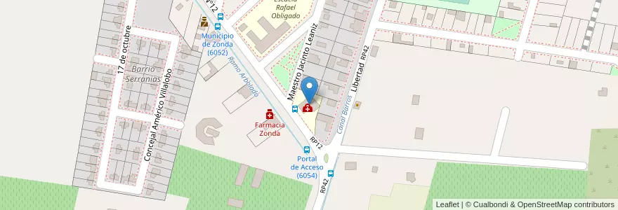 Mapa de ubicacion de Centro de Salud Zonda en Argentinien, San Juan, Chile, Zonda.