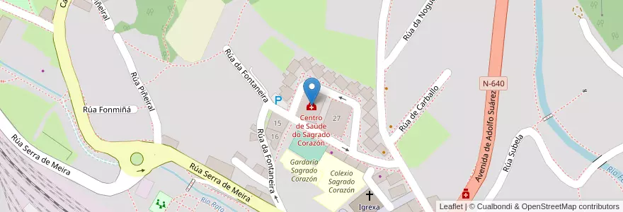 Mapa de ubicacion de Centro de Saúde do Sagrado Corazón en スペイン, ガリシア州, Lugo, Lugo, Lugo.