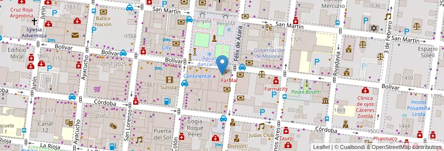 Mapa de ubicacion de Centro de servicios Rapipago en Argentinien, Misiones, Departamento Capital, Municipio De Posadas, Posadas.