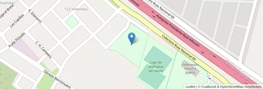 Mapa de ubicacion de Centro de Veteranos 2 de Abril en Argentine, Jujuy, Departamento Doctor Manuel Belgrano, Municipio De San Salvador De Jujuy, Alto Comedero.
