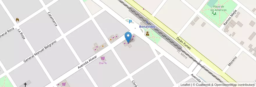 Mapa de ubicacion de Centro del Hogar en Arjantin, Buenos Aires, Partido De Tigre, Benavídez.
