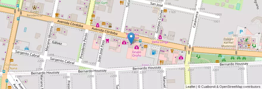 Mapa de ubicacion de Centro Deportes en 아르헨티나, Santa Fe, Departamento Rosario, Municipio De Funes, Funes.