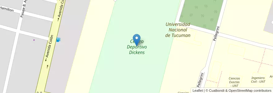 Mapa de ubicacion de Centro Deportivo Dickens en Argentina, Tucumán, San Miguel De Tucumán, Departamento Capital, San Miguel De Tucumán.