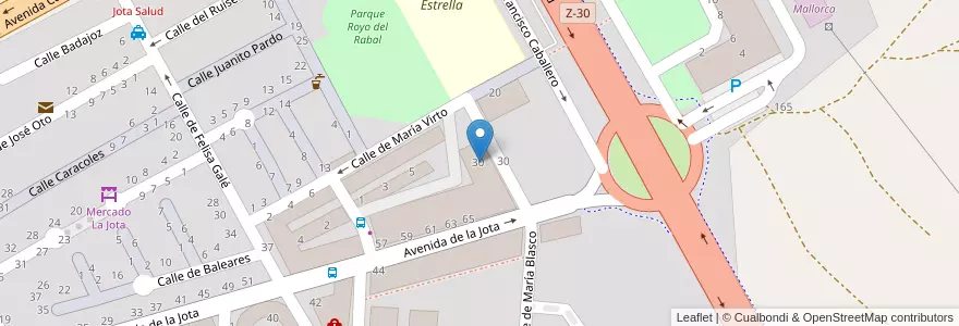 Mapa de ubicacion de Centro Educacion Infantil La Jota 2 en Spanien, Aragonien, Saragossa, Zaragoza, Saragossa.