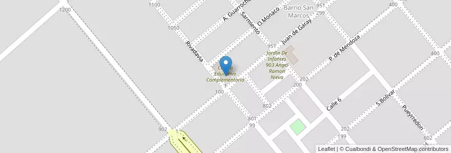 Mapa de ubicacion de Centro Educativo Complementario 1 en アルゼンチン, ブエノスアイレス州, Partido De Pellegrini, Pellegrini.