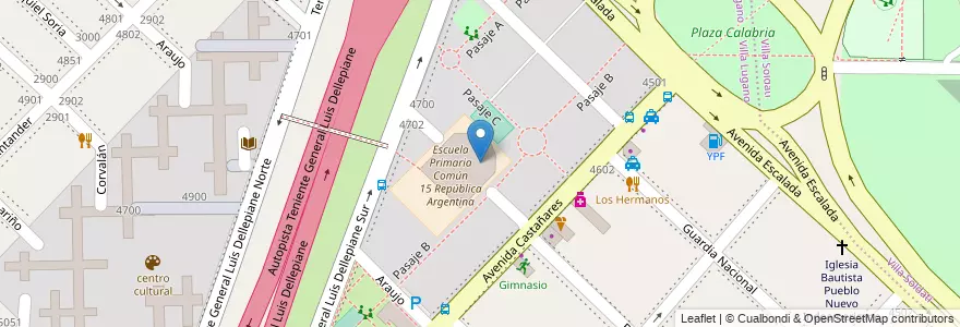 Mapa de ubicacion de Centro Educativo Complementario de Educación Plástica 13 Martín Malharro, Villa Lugano en Argentina, Ciudad Autónoma De Buenos Aires, Buenos Aires, Comuna 8.