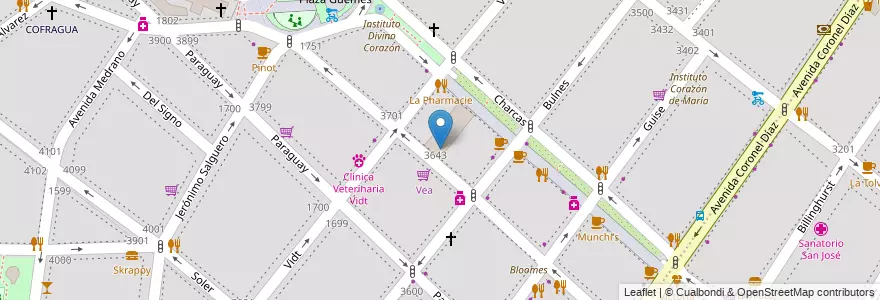 Mapa de ubicacion de Centro Educativo Complementario de Idiomas Extranjeros 02, Palermo en アルゼンチン, Ciudad Autónoma De Buenos Aires, ブエノスアイレス, Comuna 14.