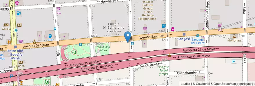 Mapa de ubicacion de Centro Educativo Complementario de Idiomas Extranjeros 03, Constitucion en アルゼンチン, Ciudad Autónoma De Buenos Aires, Comuna 1, ブエノスアイレス.
