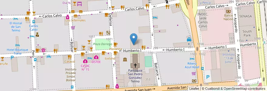 Mapa de ubicacion de Centro Educativo Complementario de Idiomas Extranjeros 04, San Telmo en Argentine, Ciudad Autónoma De Buenos Aires, Comuna 1, Buenos Aires.