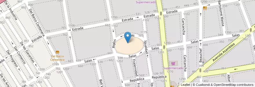 Mapa de ubicacion de Centro Educativo Complementario de Idiomas Extranjeros 08, Parque Chacabuco en 아르헨티나, Ciudad Autónoma De Buenos Aires, Comuna 7, 부에노스아이레스.