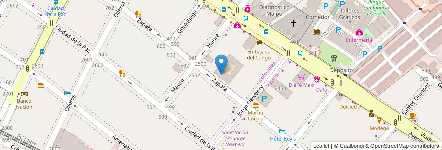 Mapa de ubicacion de Centro Educativo Complementario de Idiomas Extranjeros 09, Colegiales en Аргентина, Буэнос-Айрес, Буэнос-Айрес, Comuna 14.