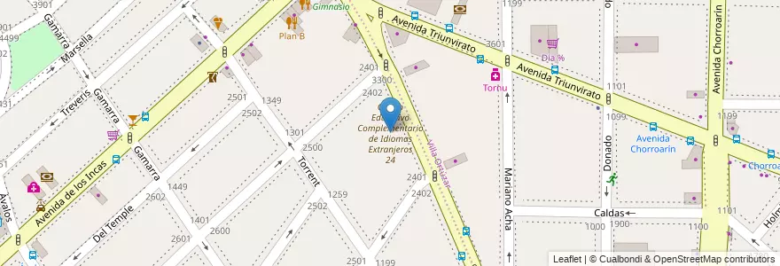 Mapa de ubicacion de Centro Educativo Complementario de Idiomas Extranjeros 24, Parque Chas en الأرجنتين, Ciudad Autónoma De Buenos Aires, Buenos Aires, Comuna 15.