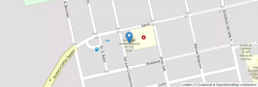 Mapa de ubicacion de Centro Educativo Complementario Nº 1 El Nido en Arjantin, Buenos Aires, Partido De Carlos Tejedor, Carlos Tejedor, Carlos Tejedor.