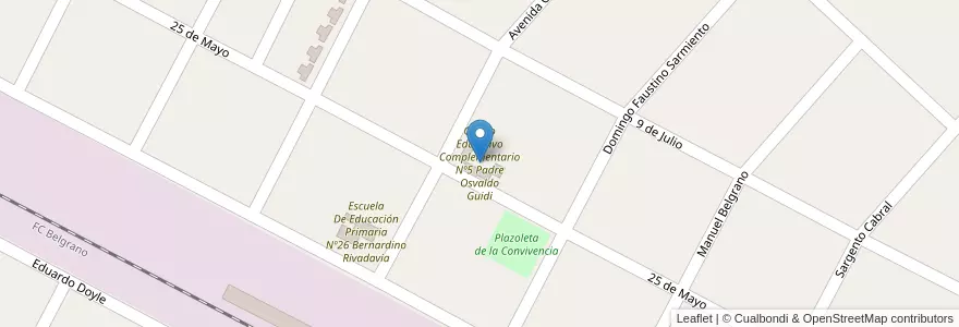 Mapa de ubicacion de Centro Educativo Complementario Nº5 Padre Osvaldo Guidi en آرژانتین, استان بوئنوس آیرس, Partido De San Pedro.