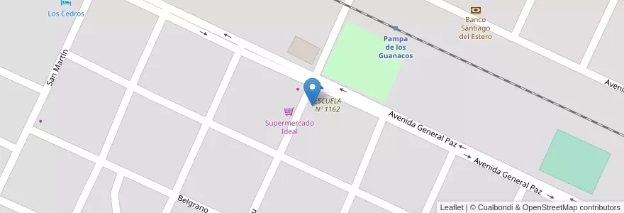 Mapa de ubicacion de CENTRO EDUCATIVO DE EDUC. PARA ADULTOS Nº 160 en آرژانتین, Santiago Del Estero, Departamento Copo, Pampa De Los Guanacos.