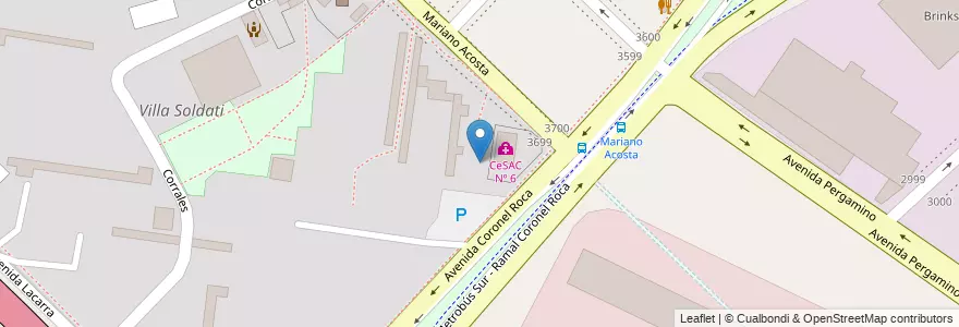Mapa de ubicacion de Centro Educativo de Nivel Primario 07 - CeSAC 06, Villa Soldati en Arjantin, Ciudad Autónoma De Buenos Aires, Buenos Aires, Comuna 8.