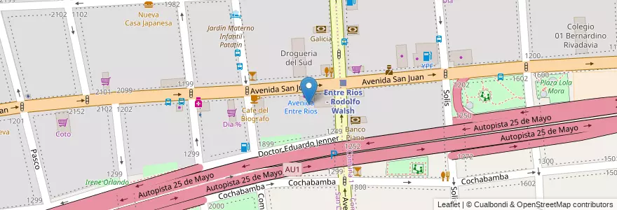 Mapa de ubicacion de Centro Educativo de Nivel Primario 18, San Cristobal en 아르헨티나, Ciudad Autónoma De Buenos Aires, Comuna 3, 부에노스아이레스.