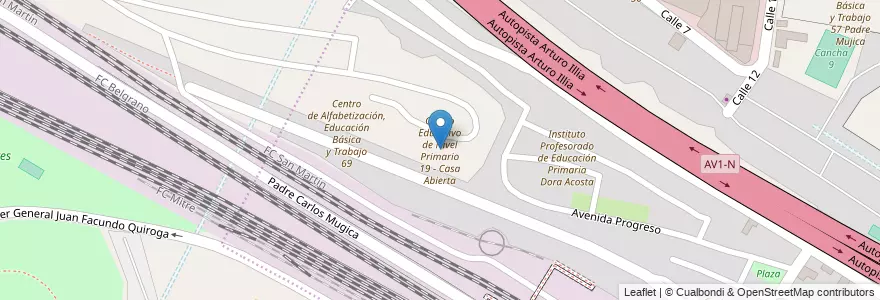 Mapa de ubicacion de Centro Educativo de Nivel Primario 19 - Casa Abierta, Retiro en アルゼンチン, Ciudad Autónoma De Buenos Aires, Comuna 1, ブエノスアイレス.