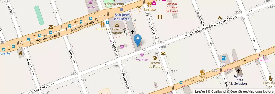 Mapa de ubicacion de Centro Educativo de Nivel Primario 21 - Parroquia San José, Flores en Аргентина, Буэнос-Айрес, Comuna 7, Буэнос-Айрес.