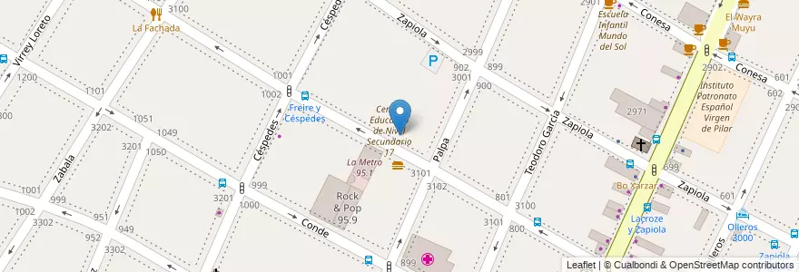 Mapa de ubicacion de Centro Educativo de Nivel Primario 36 - SUTERH, Colegiales en آرژانتین, Ciudad Autónoma De Buenos Aires, Buenos Aires, Comuna 13.