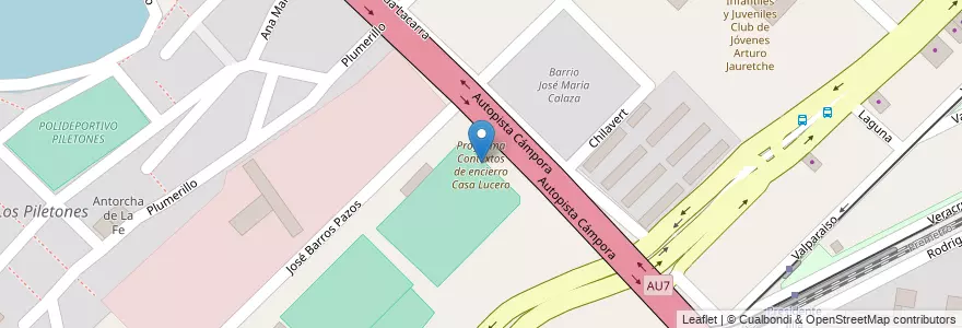 Mapa de ubicacion de Centro Educativo de Nivel Primario 39 - Centro Lucero, Villa Soldati en 阿根廷, Ciudad Autónoma De Buenos Aires, 布宜诺斯艾利斯, Comuna 8.