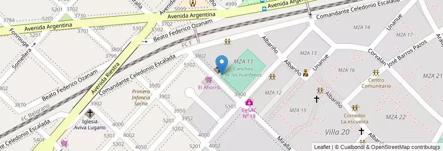 Mapa de ubicacion de Centro Educativo de Nivel Primario 40, Villa Lugano en Argentine, Ciudad Autónoma De Buenos Aires, Buenos Aires, Comuna 8.