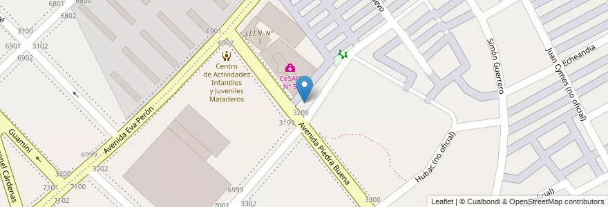 Mapa de ubicacion de Centro Educativo de Nivel Primario 55 - CeSAC 05, Villa Lugano en 阿根廷, Ciudad Autónoma De Buenos Aires, Comuna 9, 布宜诺斯艾利斯, Comuna 8.