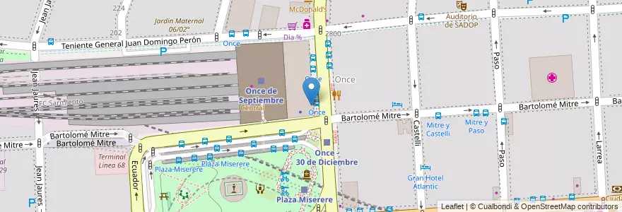 Mapa de ubicacion de Centro Educativo de Nivel Primario 58 - AMMAR, Balvanera en Argentinië, Ciudad Autónoma De Buenos Aires, Comuna 3, Buenos Aires.