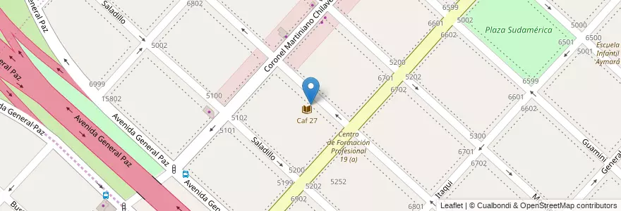 Mapa de ubicacion de Centro Educativo de Nivel Primario 59 - Centro de Acción Familiar 27, Villa Riachuelo en アルゼンチン, Ciudad Autónoma De Buenos Aires, ブエノスアイレス, Comuna 8.