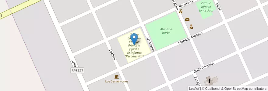 Mapa de ubicacion de Centro Educativo de Nivel Primario y Jardín de Infantes "Reconqusita" en Arjantin, Córdoba, Departamento San Justo, Pedanía Libertad, Altos De Chipión, Altos De Chipión.
