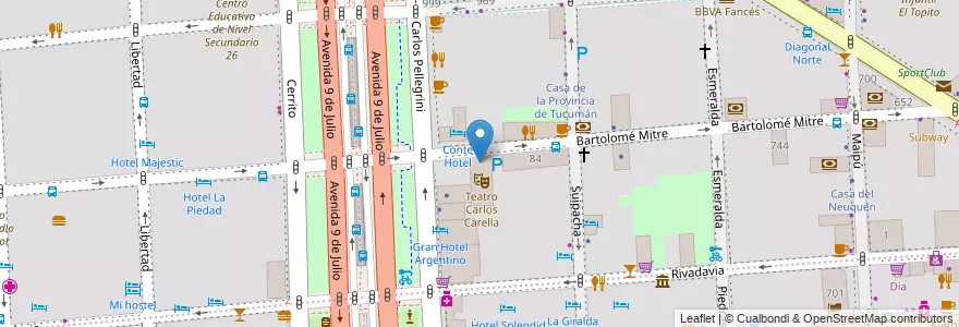 Mapa de ubicacion de Centro Educativo de Nivel Secundario 05 (sede), San Nicolas en 아르헨티나, Ciudad Autónoma De Buenos Aires, Comuna 1, 부에노스아이레스.