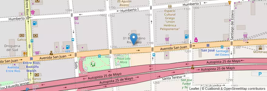 Mapa de ubicacion de Centro Educativo de Nivel Secundario 18, Constitucion en Arjantin, Ciudad Autónoma De Buenos Aires, Comuna 1, Buenos Aires.
