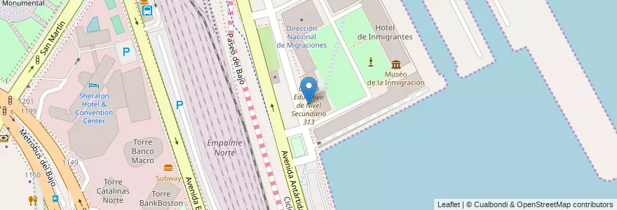 Mapa de ubicacion de Centro Educativo de Nivel Secundario 313, Retiro en Аргентина, Буэнос-Айрес, Comuna 1, Буэнос-Айрес.