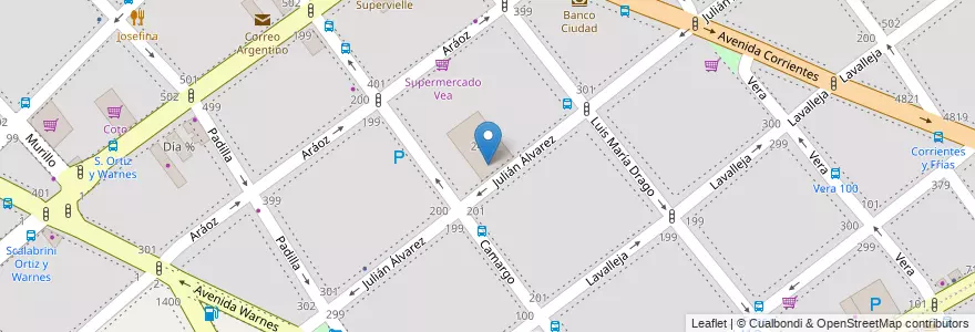 Mapa de ubicacion de Centro Educativo de Nivel Secundario 33 Leopoldo Marechal, Villa Crespo en アルゼンチン, Ciudad Autónoma De Buenos Aires, ブエノスアイレス.