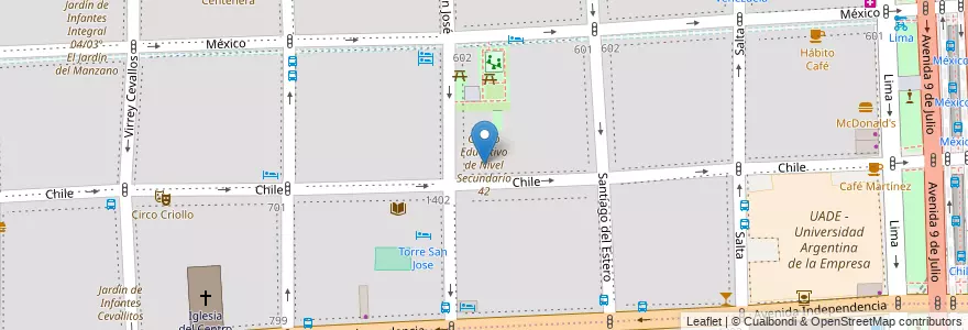 Mapa de ubicacion de Centro Educativo de Nivel Secundario 42, Montserrat en Argentinië, Ciudad Autónoma De Buenos Aires, Comuna 1, Buenos Aires.