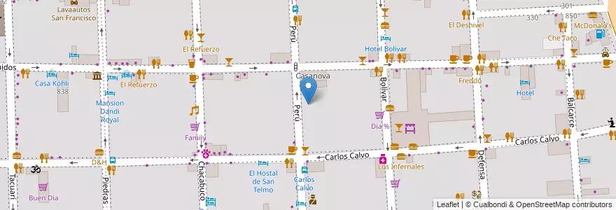 Mapa de ubicacion de Centro Educativo de Nivel Secundario 60, San Telmo en 阿根廷, Ciudad Autónoma De Buenos Aires, Comuna 1, 布宜诺斯艾利斯.