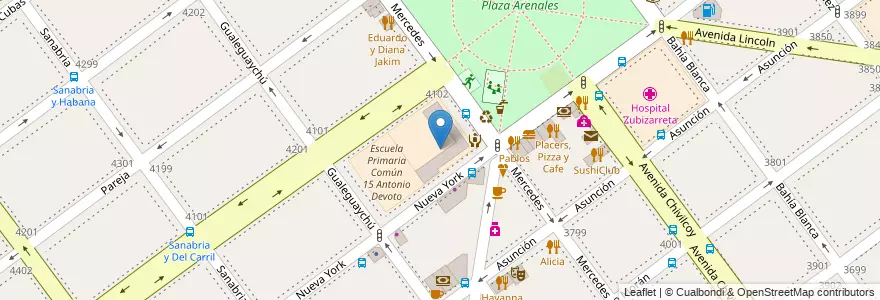 Mapa de ubicacion de Centro Educativo de Nivel Secundario 65, Villa Devoto en Аргентина, Буэнос-Айрес, Буэнос-Айрес, Comuna 11.